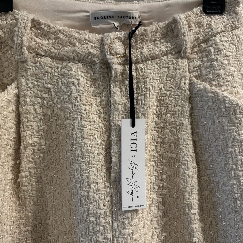 Vici Cream Textured pants limited edition collab with Maddison Lecroy